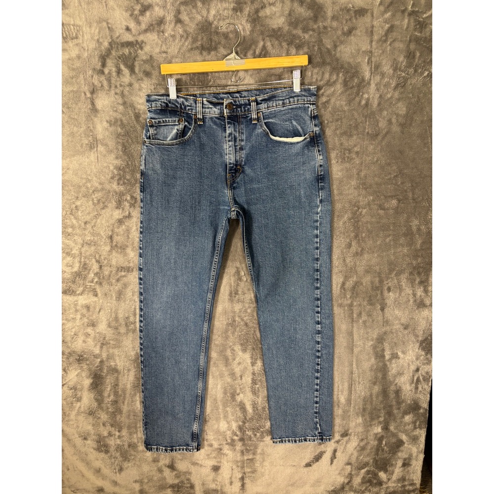 Levis 502 Regular Taper Jeans Mens 34x30 Medium Wash Blue Denim Pants
